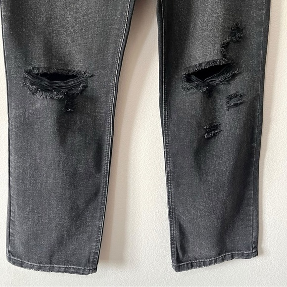 KanCan Size 11/29 Lynne Ultra High Rise Straight Leg Jeans Distressed Black NEW - Picture 9 of 14